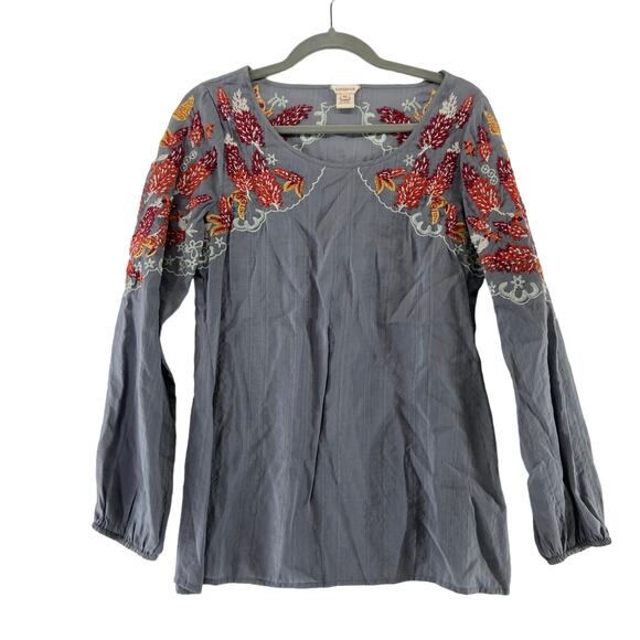 Sundance Tops Sundance Top Womens Size Xs Gray Embroidered Poshmark